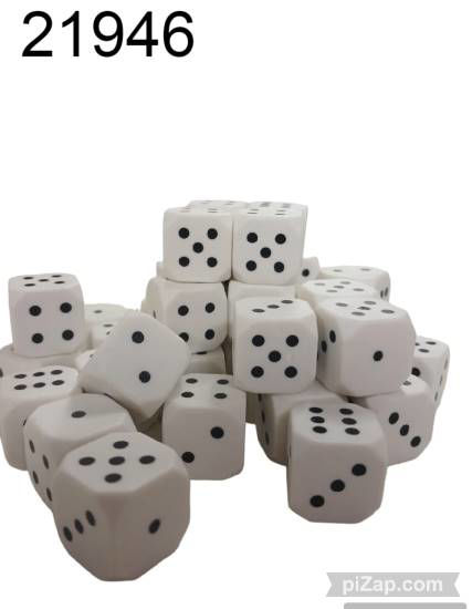 Imagen de DADOS GRANDES 18MM BLANCO  Y NEGRO 1.26